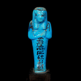 Blue Glazed Faience Shabti of the Overseer of the Granary