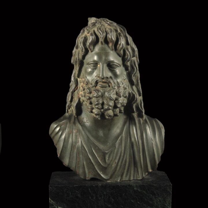 Egyptian greywacke bust of Serapis