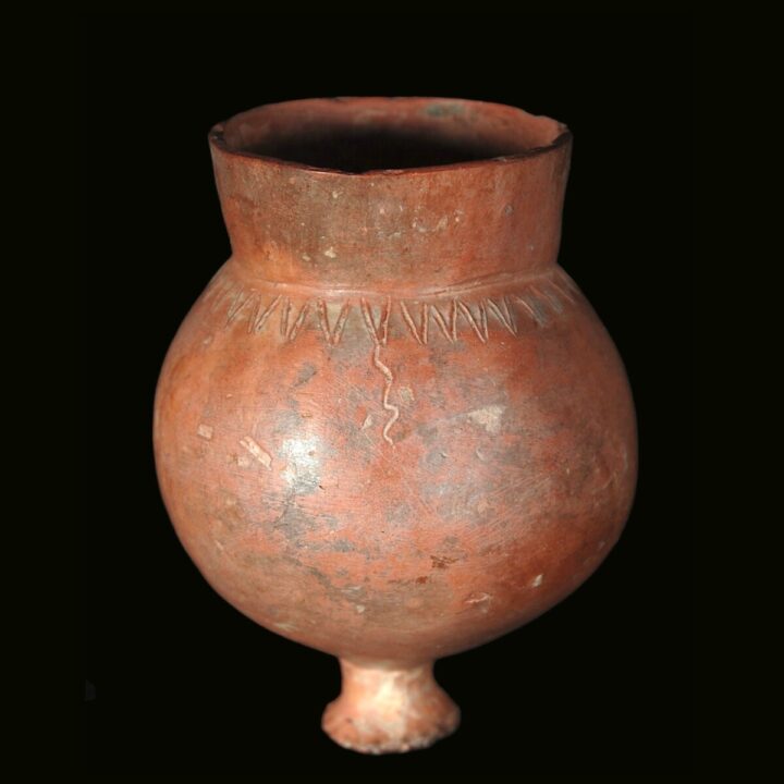 Red polished urartian foot goblet