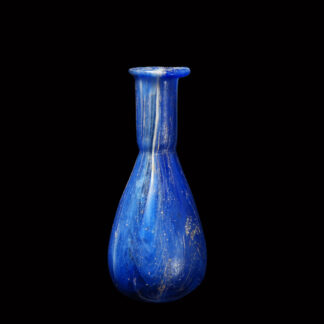 Roman Marbled Cobalt Blue Glass flask